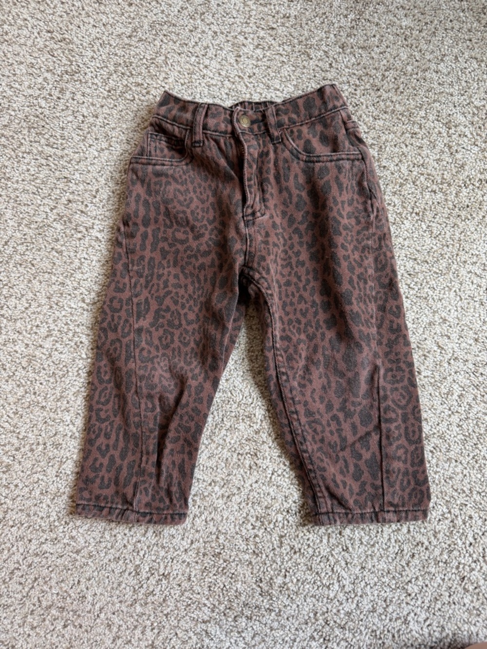 Rylee + Cru Brown Leopard Barrel Jeans